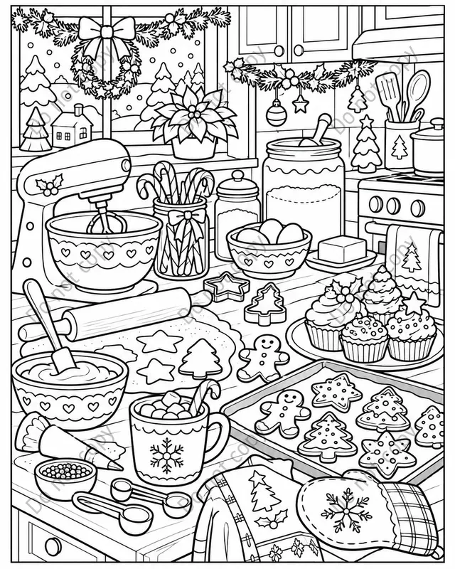 Cozy Christmas Coloring Pages