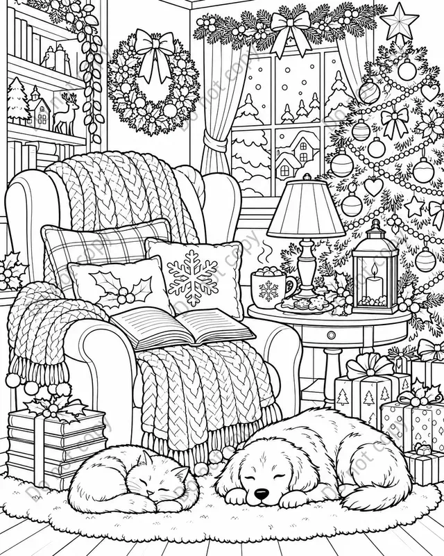 Cozy Christmas Coloring Pages