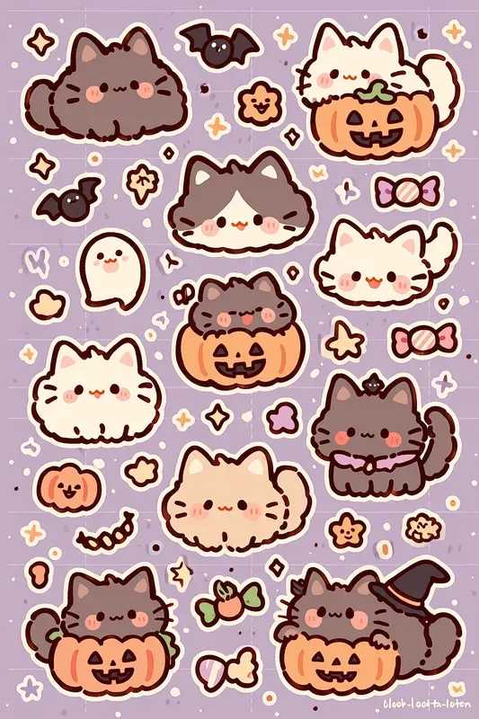 Kawaii Halloween Stickers For Etsy