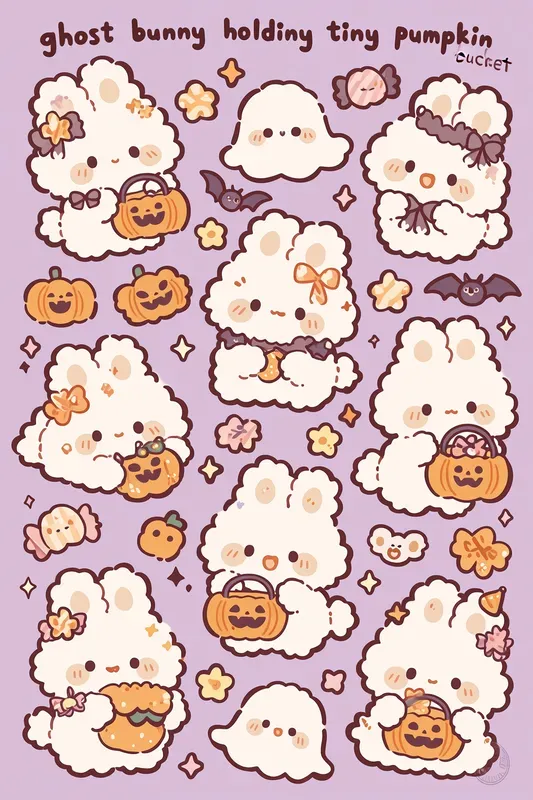 Kawaii Halloween Stickers For Etsy