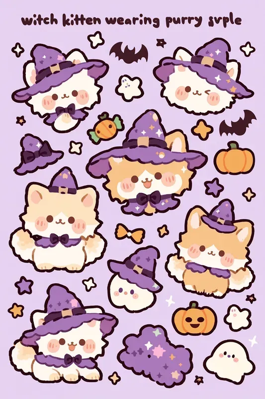 Kawaii Halloween Stickers For Etsy