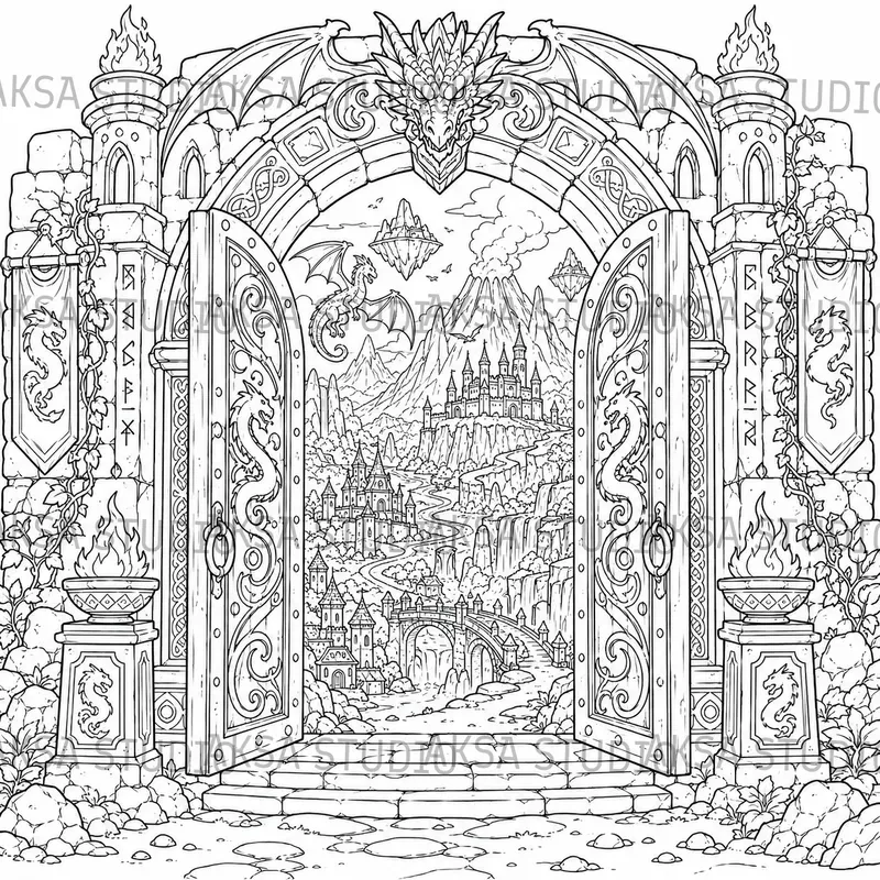 Fantasy Portal Coloring Books