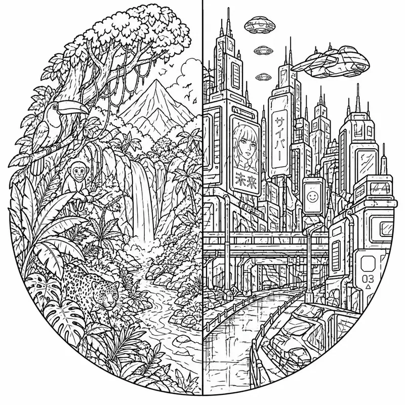 Splitdesign Dual Form Coloring Pages