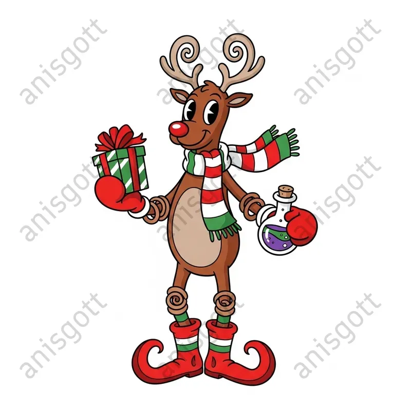 Rubber Hose Christmas Magic Clipart Sets