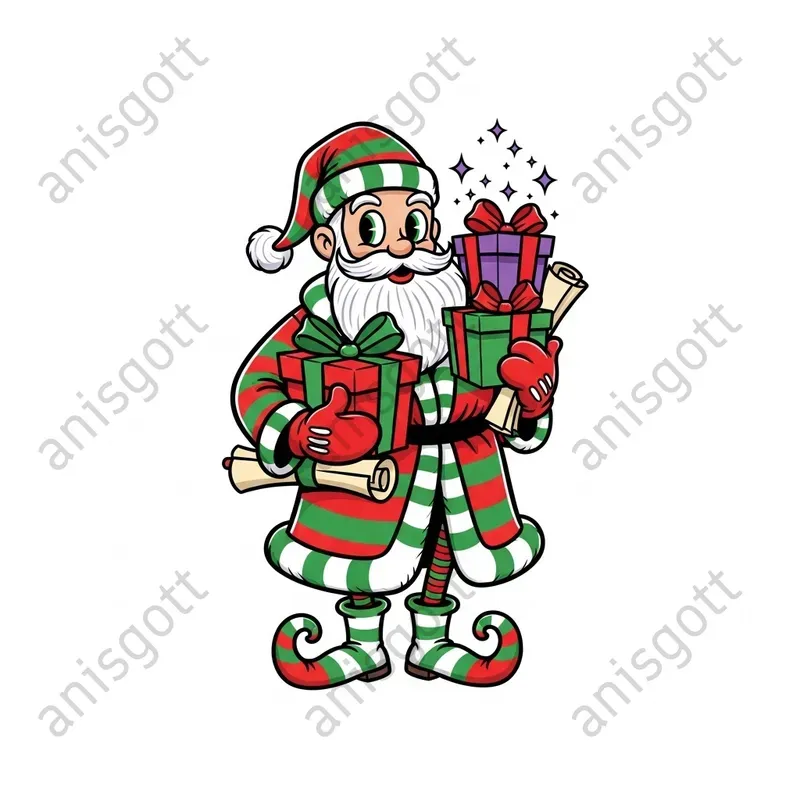Rubber Hose Christmas Magic Clipart Sets