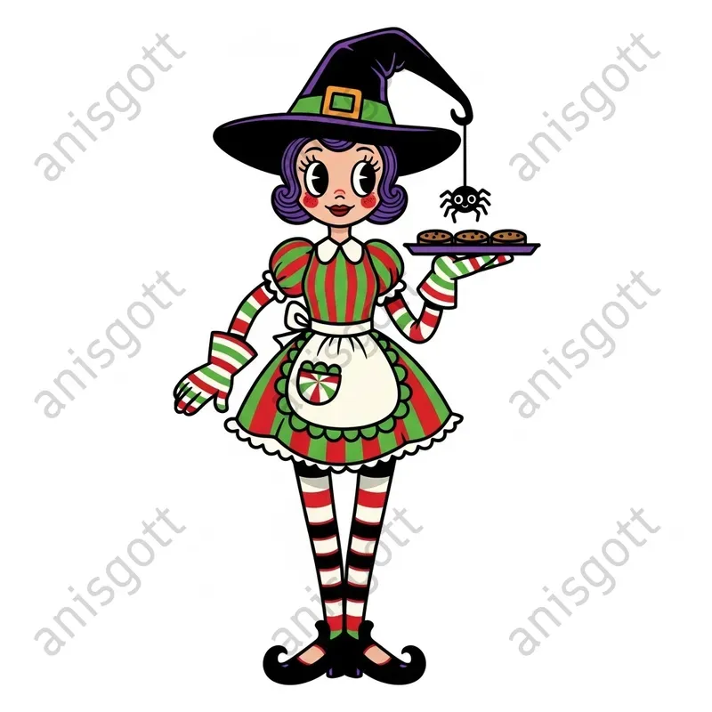 Rubber Hose Christmas Magic Clipart Sets
