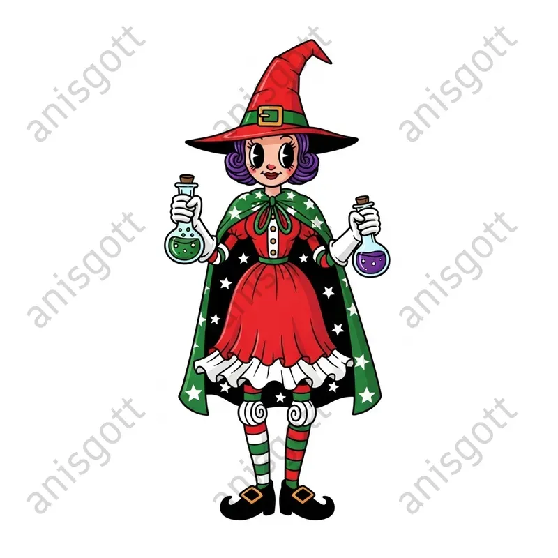 Rubber Hose Christmas Magic Clipart Sets