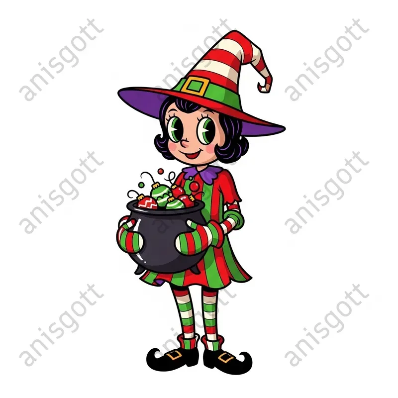 Rubber Hose Christmas Magic Clipart Sets
