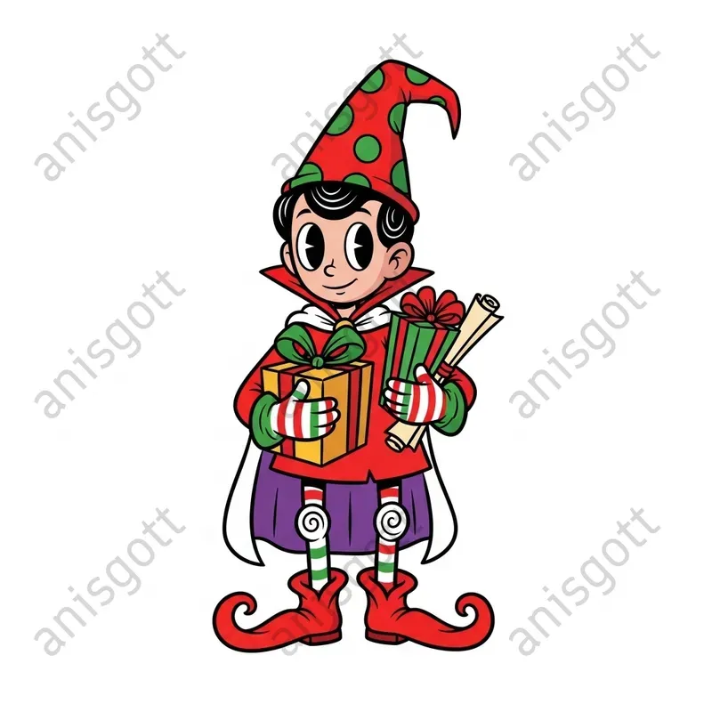 Rubber Hose Christmas Magic Clipart Sets