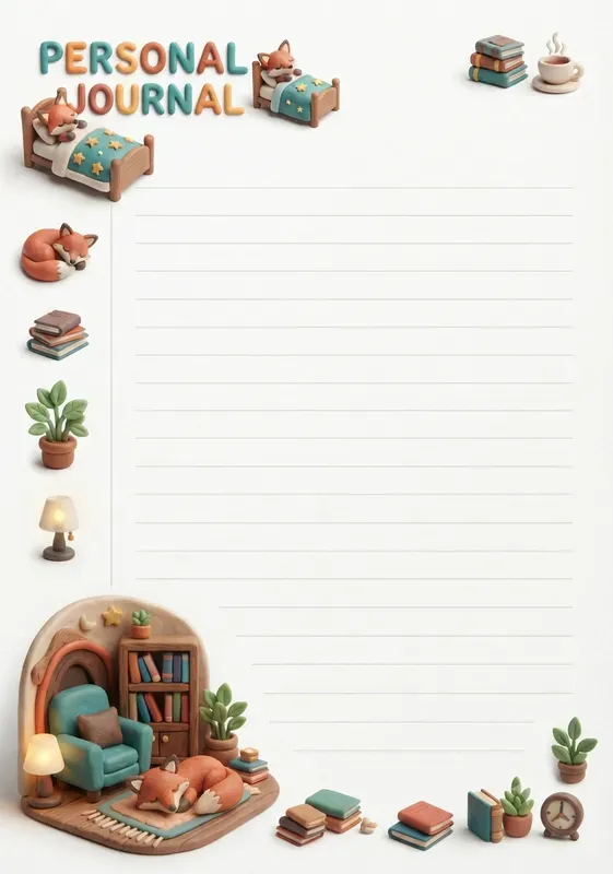 3D Clay Mascot Notebook Pages