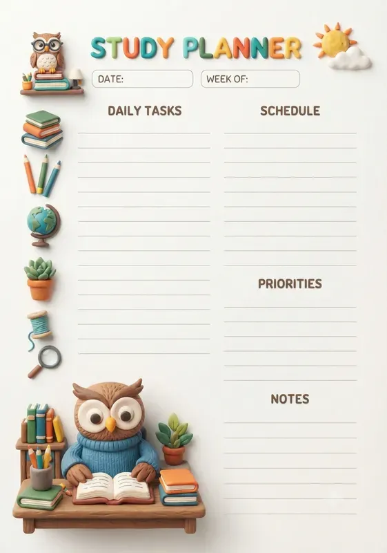3D Clay Mascot Notebook Pages