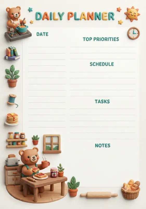 3D Clay Mascot Notebook Pages
