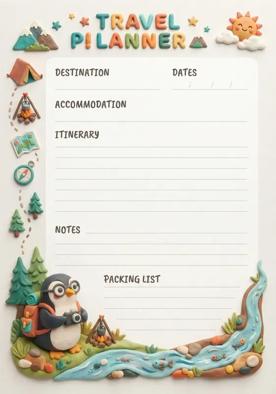 3D Clay Mascot Notebook Pages