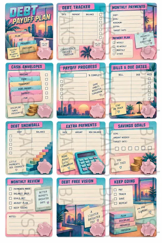 Retro Budget Binder Kits