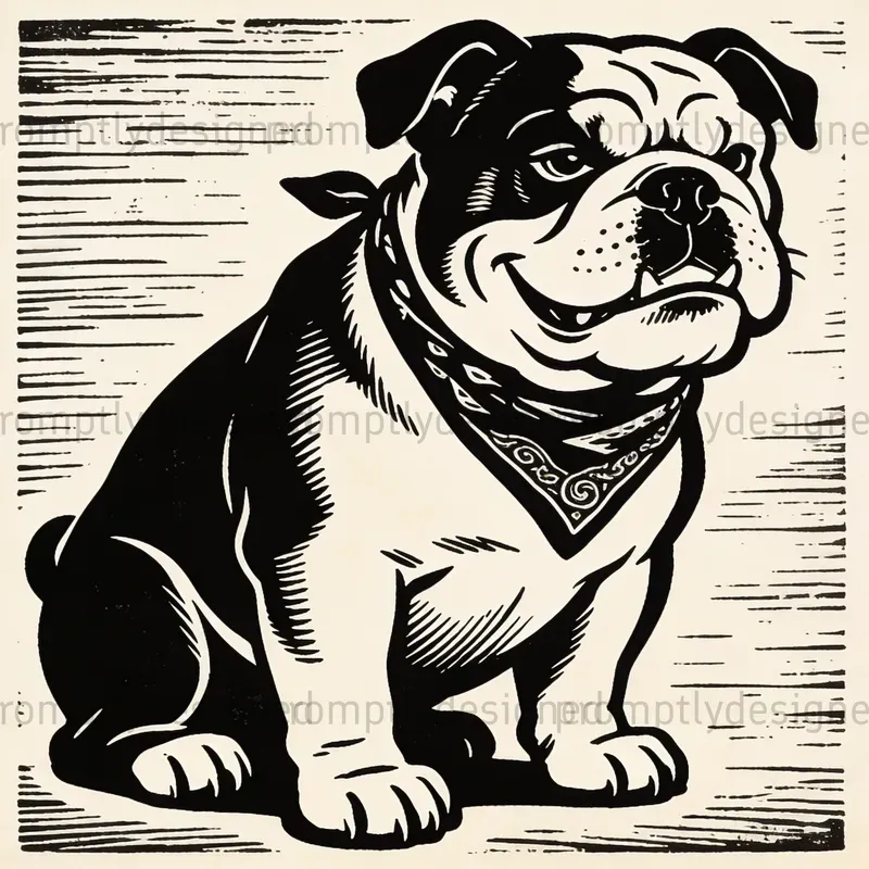 Cartoon Linocut Mascot Designs