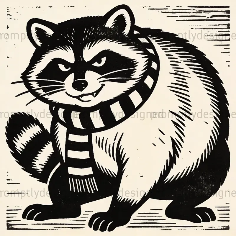 Cartoon Linocut Mascot Designs