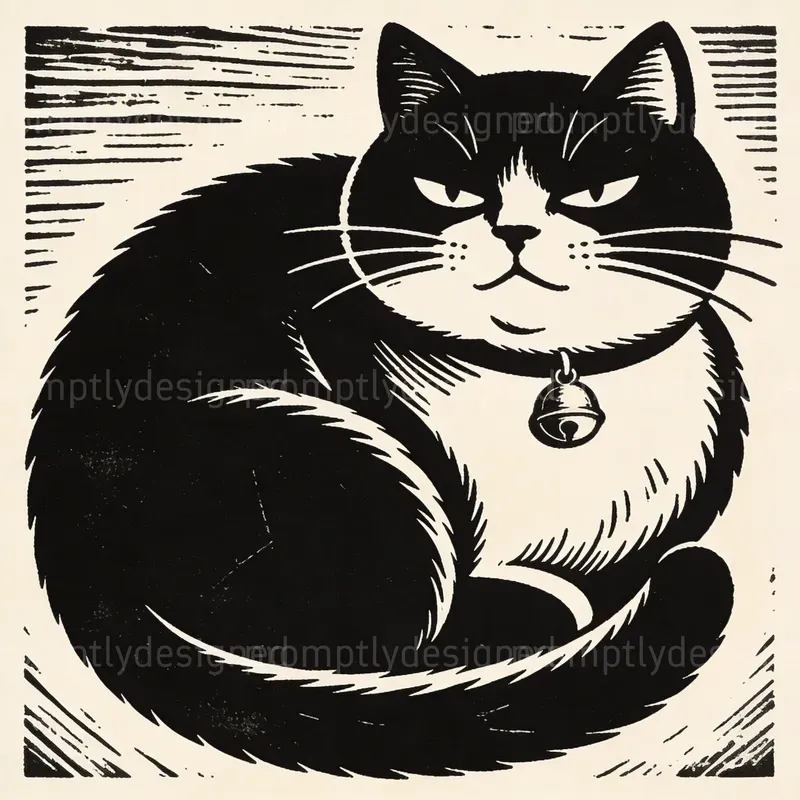 Cartoon Linocut Mascot Designs