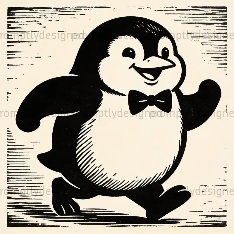 Cartoon Linocut Mascot Designs