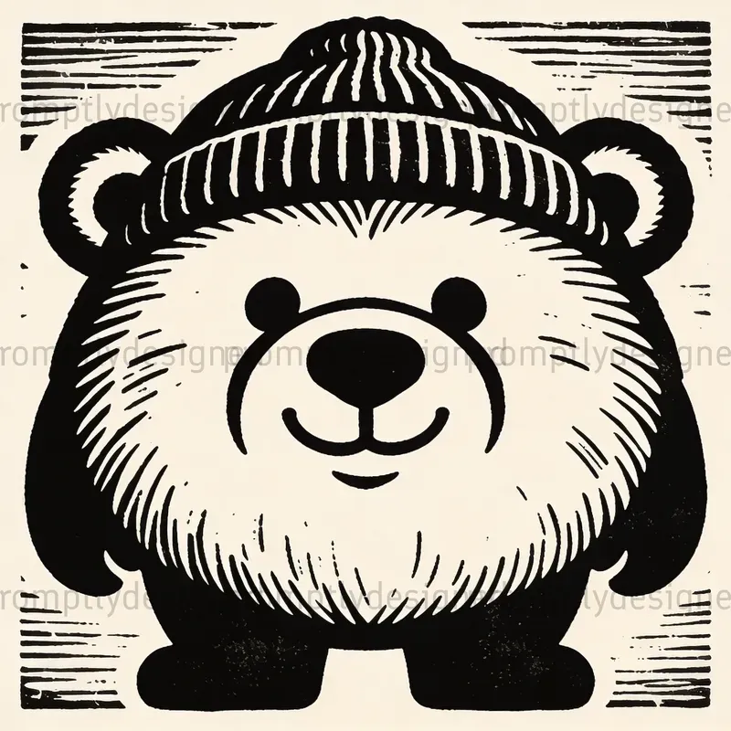 Cartoon Linocut Mascot Designs