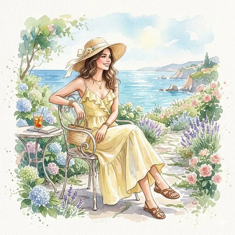 Chic Summer Watercolor Fashion