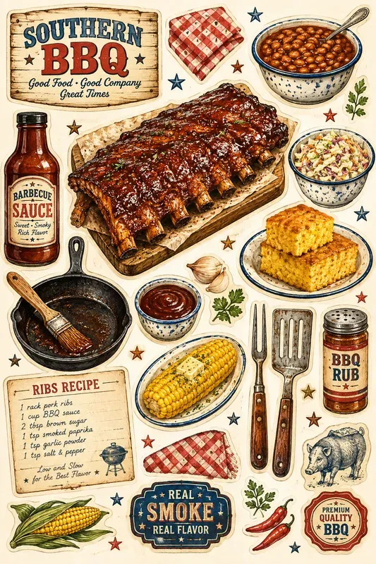 American Food Vintage Sticker Sheets