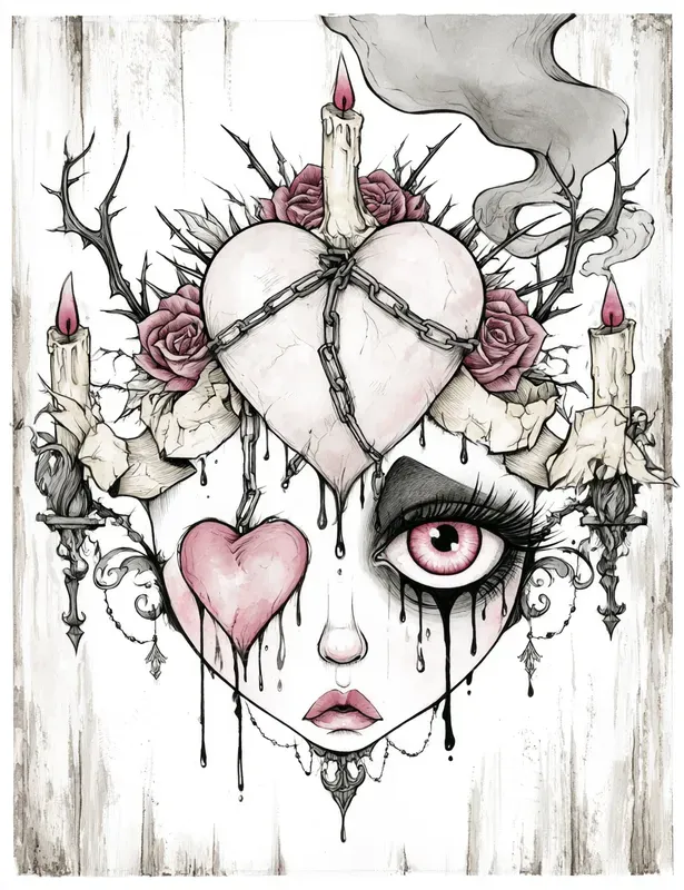 Gothic Anti Valentine Illustrations