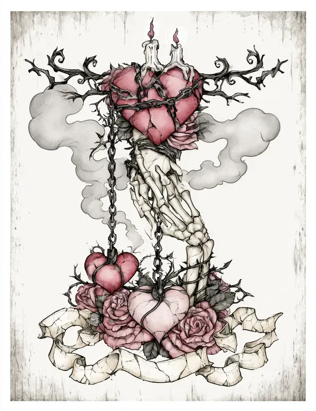 Gothic Anti Valentine Illustrations