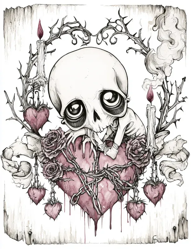 Gothic Anti Valentine Illustrations