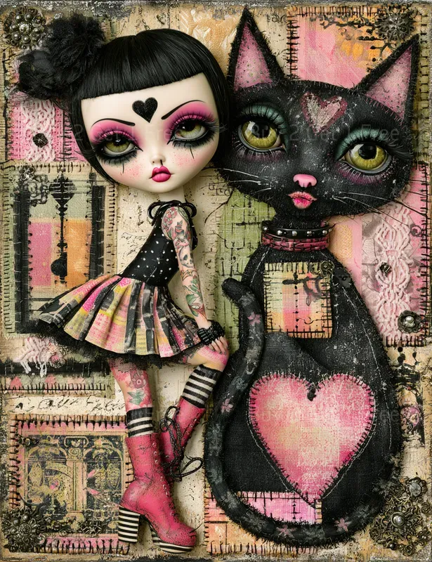 Gothic Tattoo Girl Junk Journals