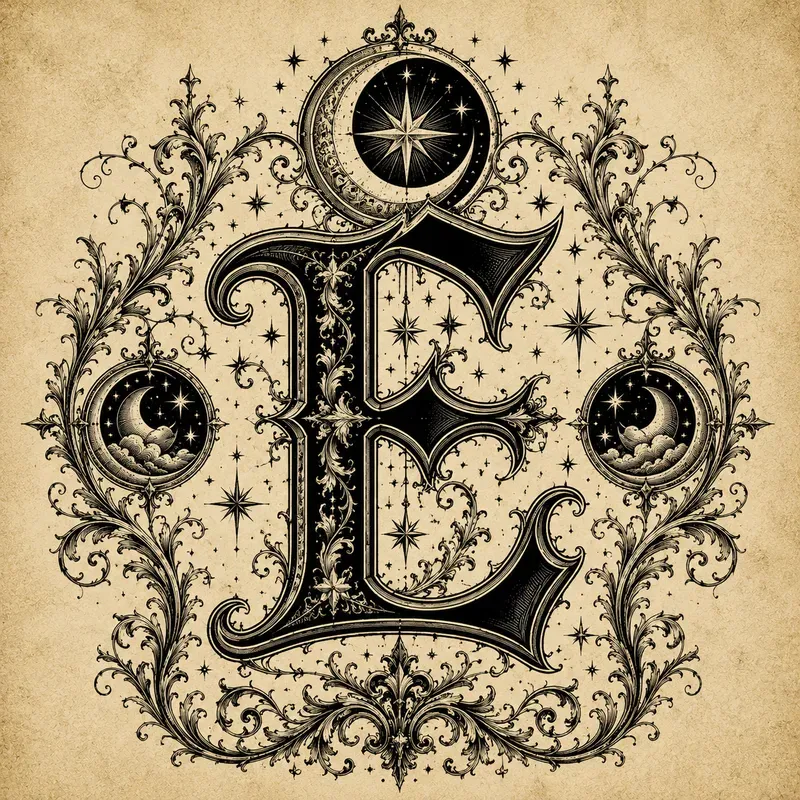 Ornate Gothic Floral Monogram Alphabets