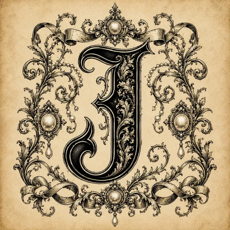 Ornate Gothic Floral Monogram Alphabets