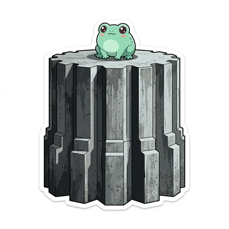 Kawaii Brutalist Sticker Pod Designs