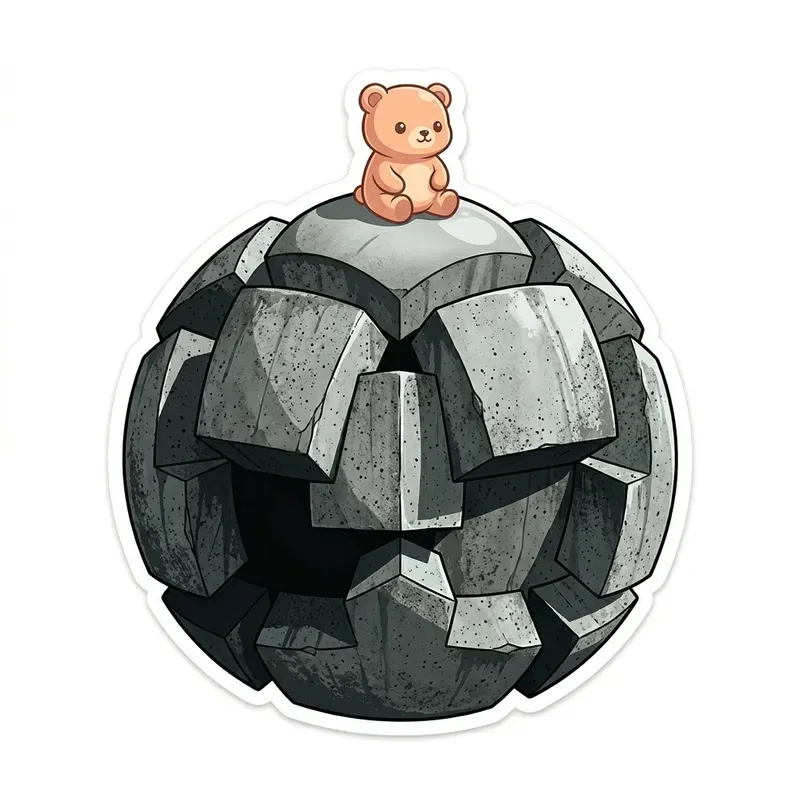 Kawaii Brutalist Sticker Pod Designs