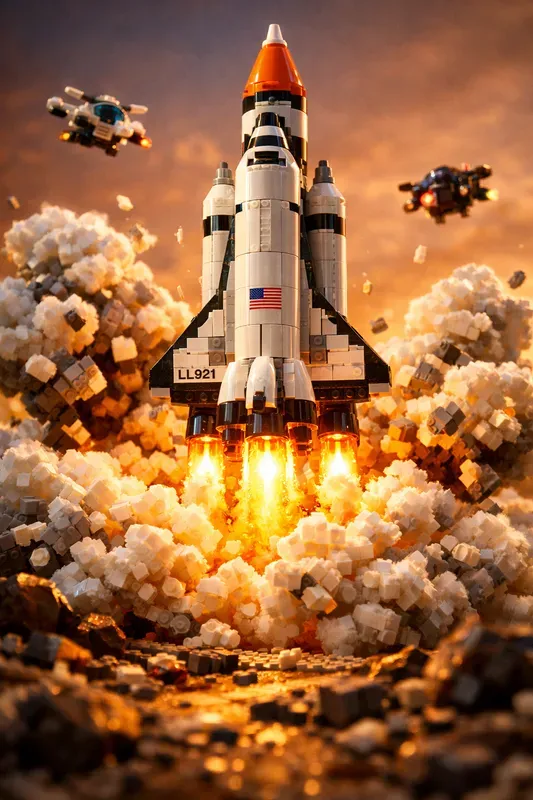 Lego Cinematic Rocket Launches