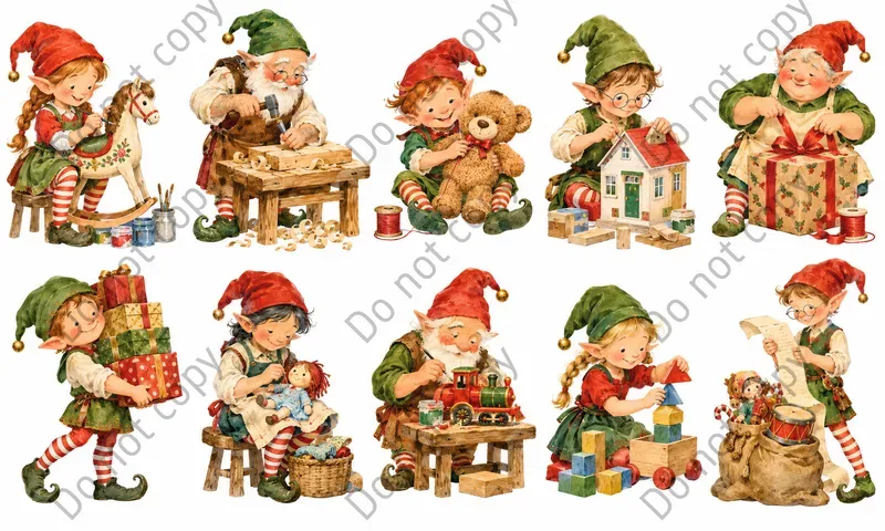 Christmas Elf Character Art Sets