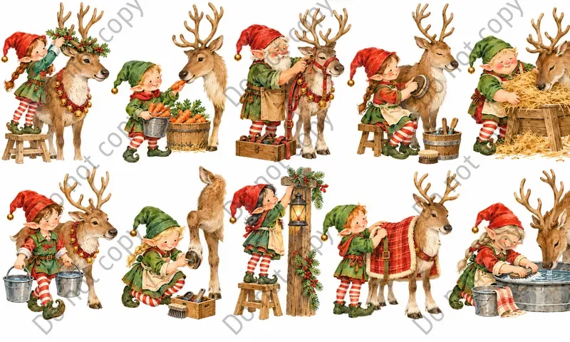 Christmas Elf Character Art Sets