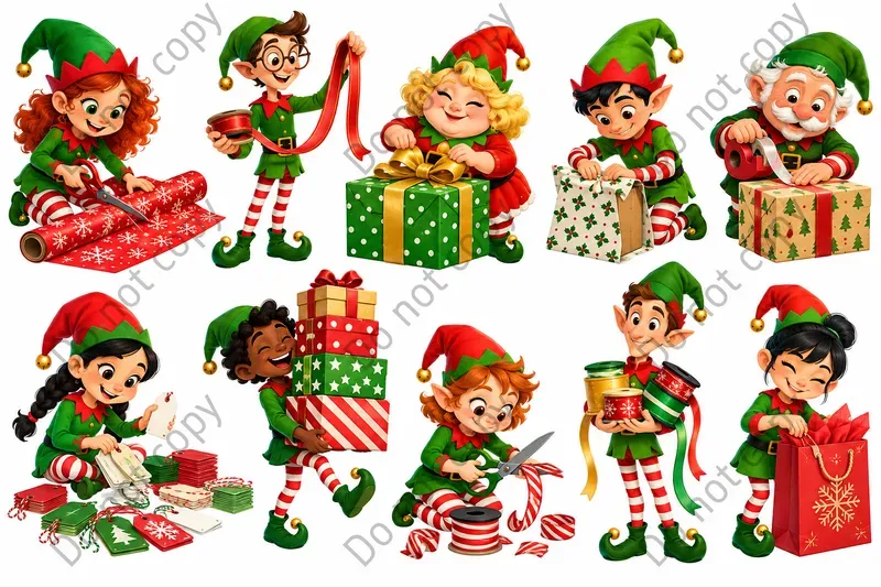 Christmas Elf Character Art Sets