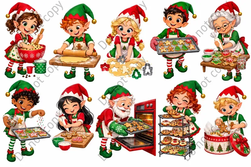 Christmas Elf Character Art Sets