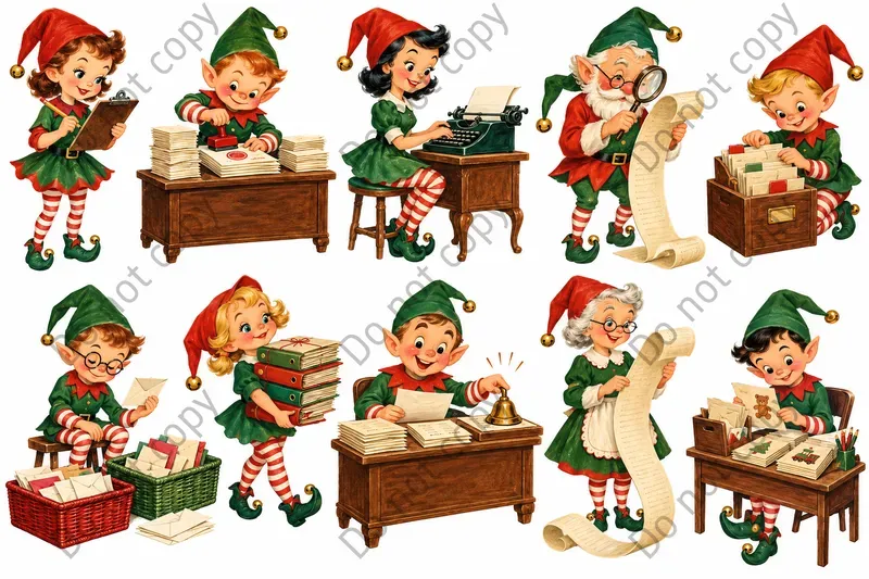 Christmas Elf Character Art Sets