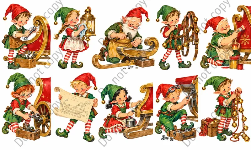 Christmas Elf Character Art Sets