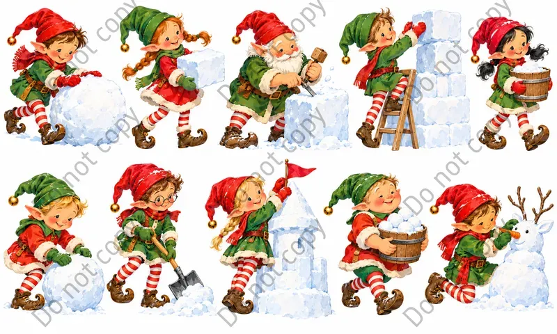 Christmas Elf Character Art Sets