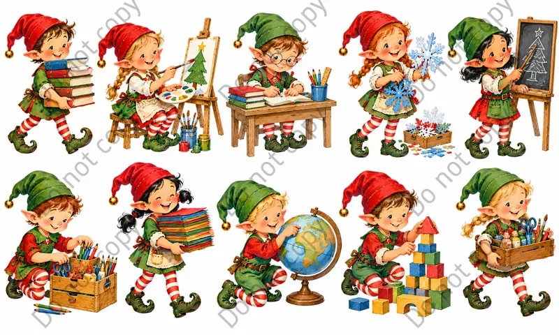 Christmas Elf Character Art Sets