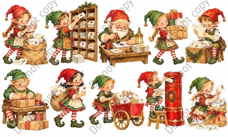 Christmas Elf Character Art Sets