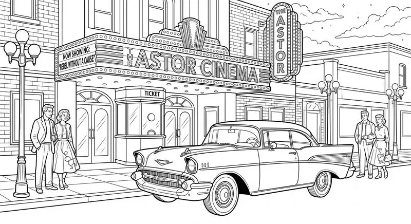 Vintage Cars Coloring Art