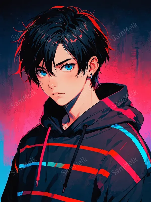 Neonpowered Anime Portraits