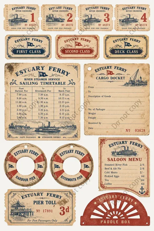 Ferry Paddle Steamer Ephemera