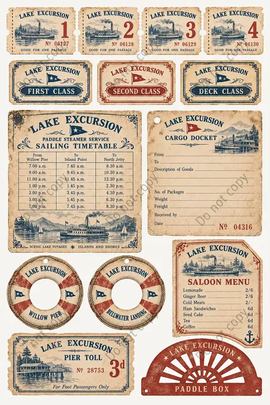 Ferry Paddle Steamer Ephemera