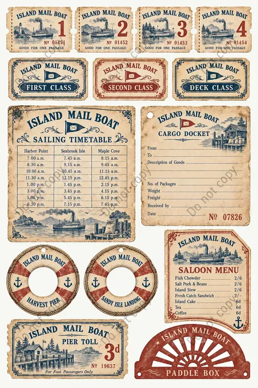 Ferry Paddle Steamer Ephemera