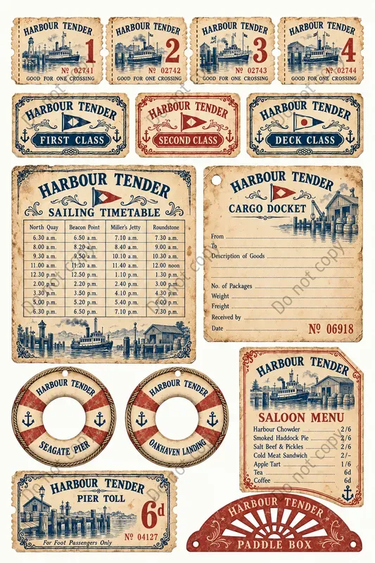 Ferry Paddle Steamer Ephemera