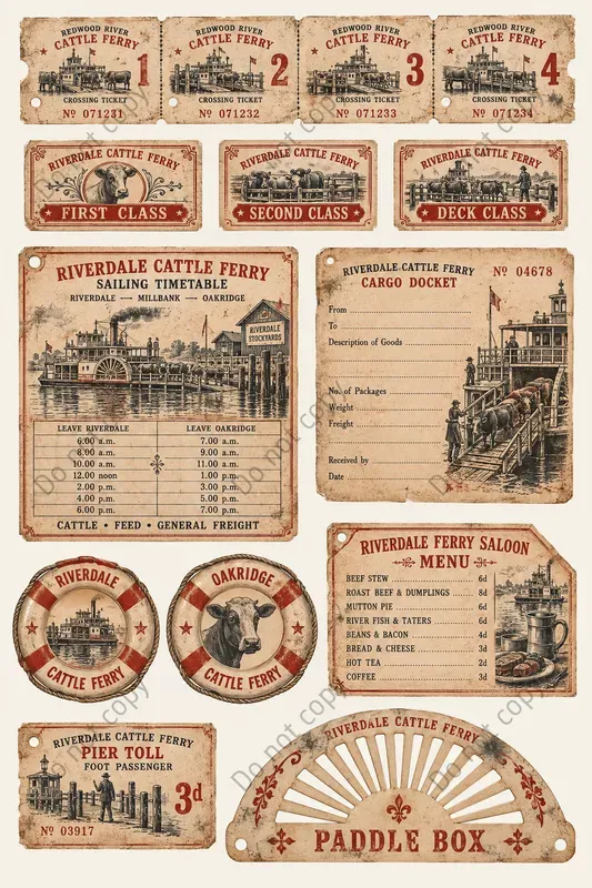 Ferry Paddle Steamer Ephemera